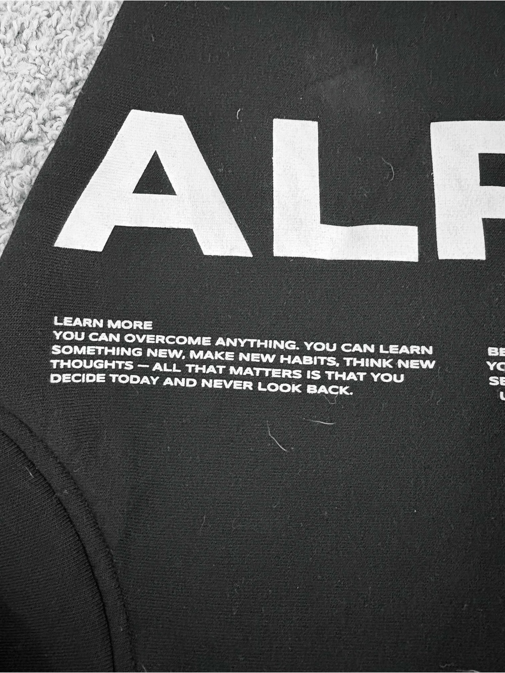 Alphalete Black Hoodie with White Bold Logo - Picture 2 of 4